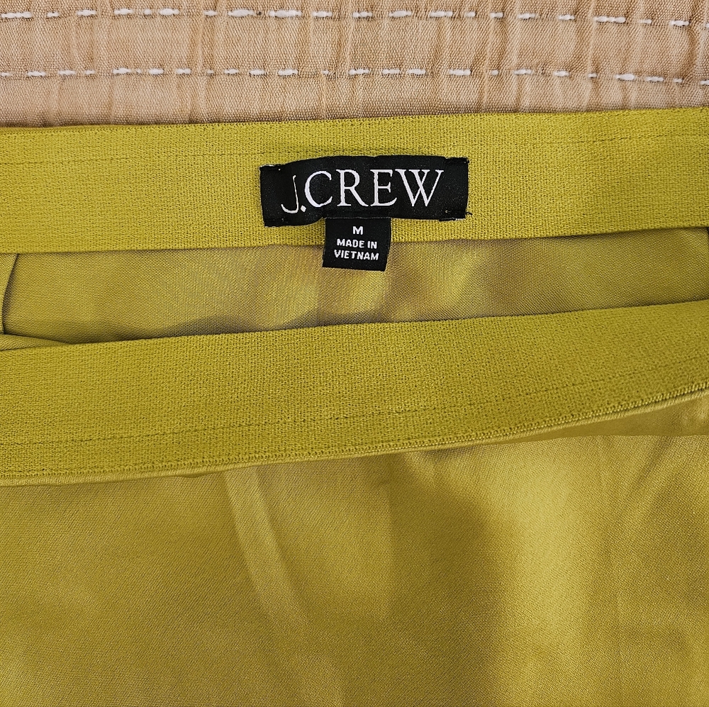 J. Crew Gwyneth Slip Skirt A-line Midi Y2k Lime Green - Picture 2 of 8